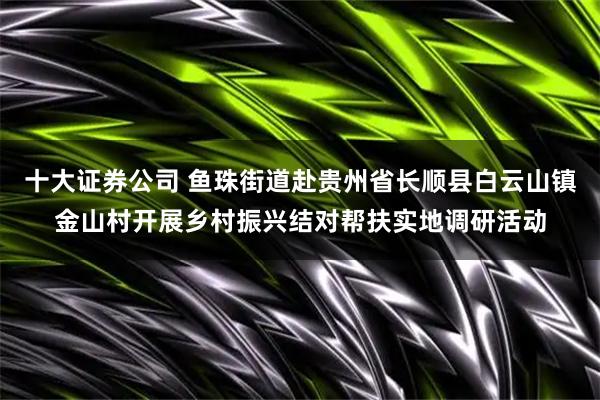 十大证券公司 鱼珠街道赴贵州省长顺县白云山镇金山村开展乡村振兴结对帮扶实地调研活动