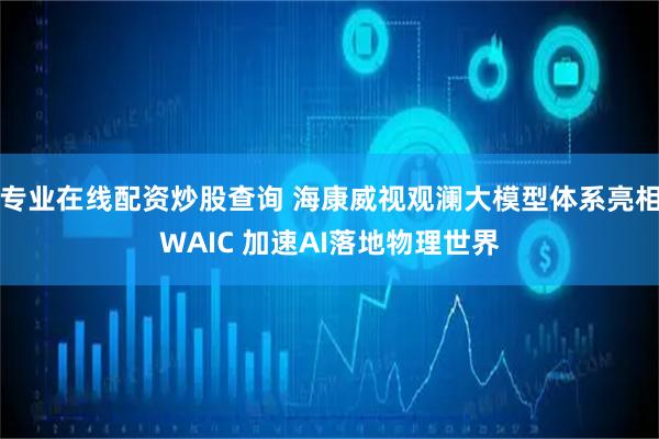 专业在线配资炒股查询 海康威视观澜大模型体系亮相WAIC 加速AI落地物理世界
